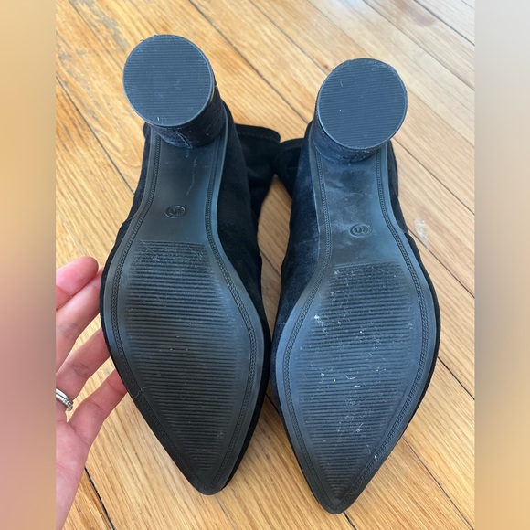 A New Day Black Suede Sock Booties - Picture 3 of 4